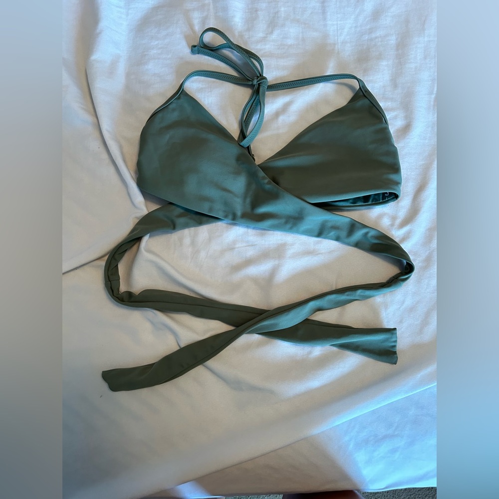aerie army green bathing suit top